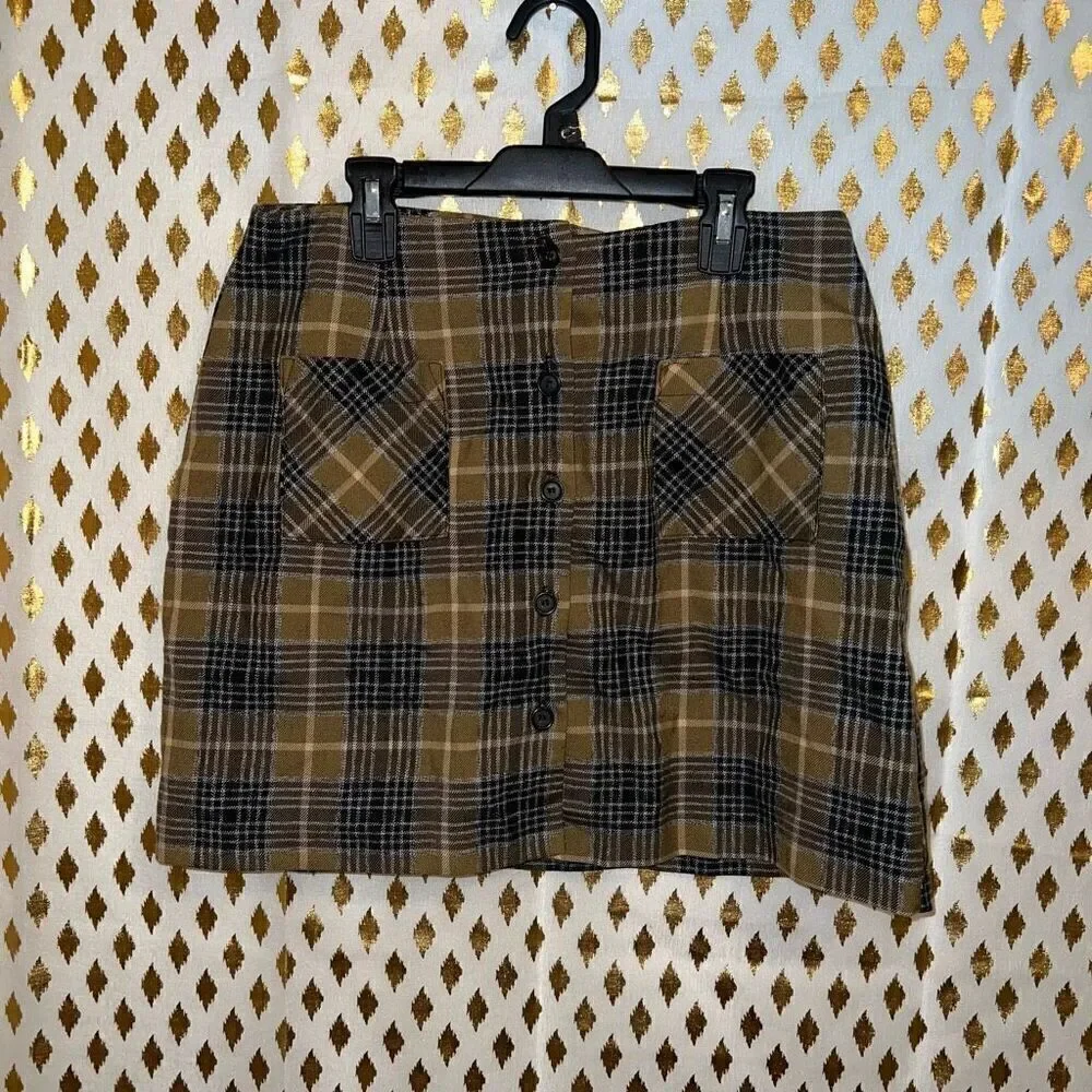 Plaid skirt schoolgirl clueless L